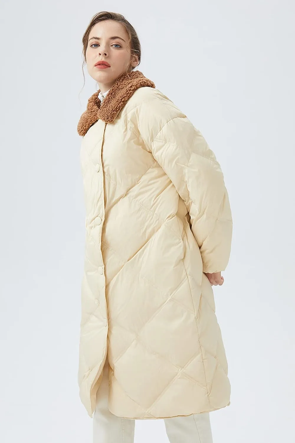 Orolay Women's Lightweight Down Coat Oversize Long Sleeve Puffer Jackets