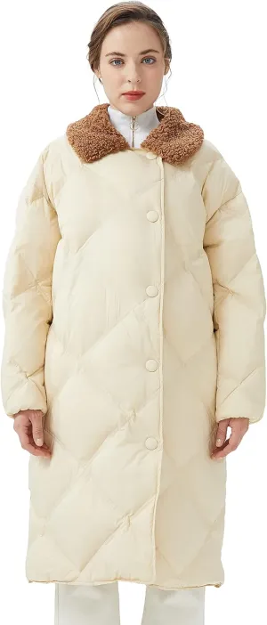 Orolay Women's Lightweight Down Coat Oversize Long Sleeve Puffer Jackets