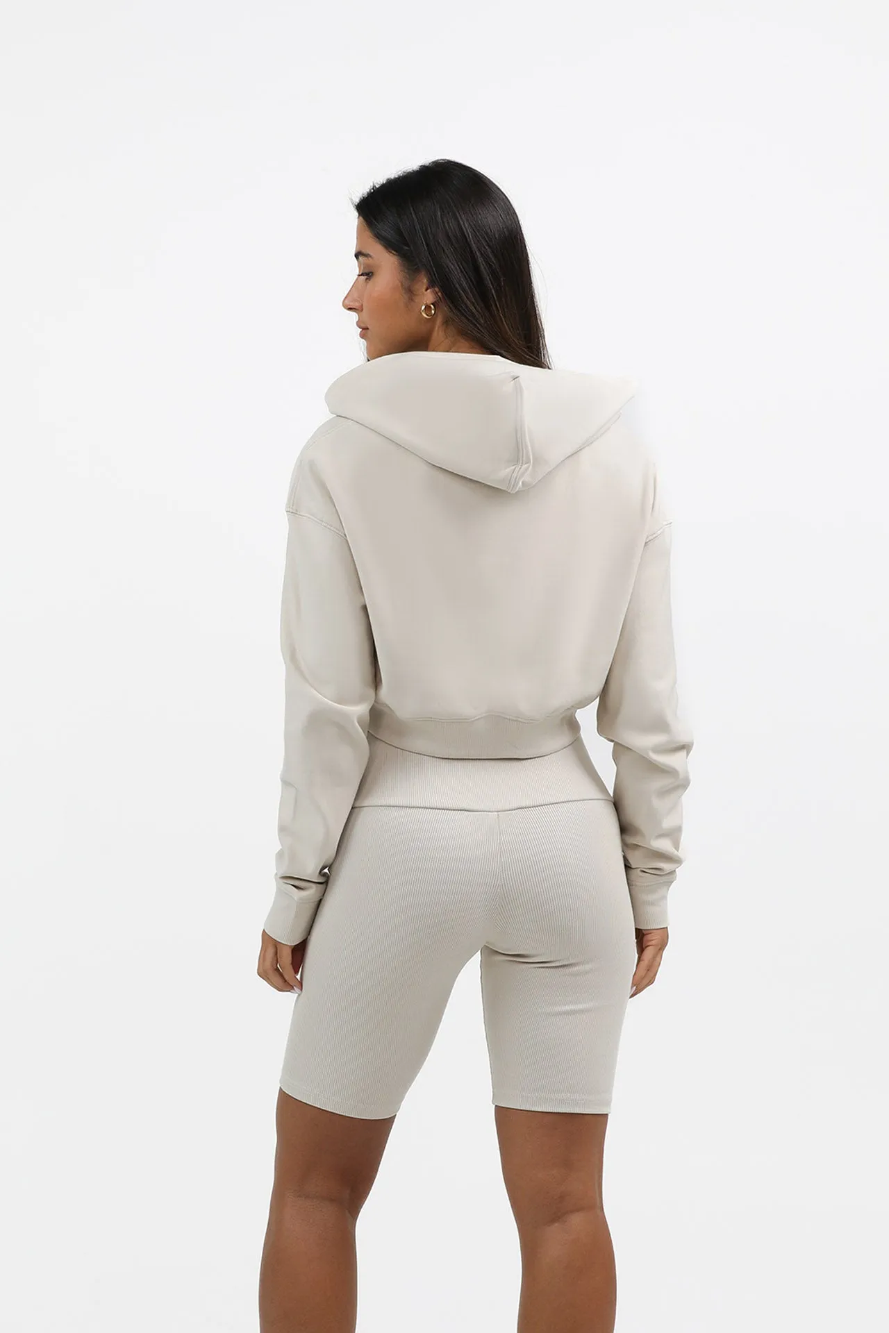 S2J044MI  Oversized Cropped Hoodie