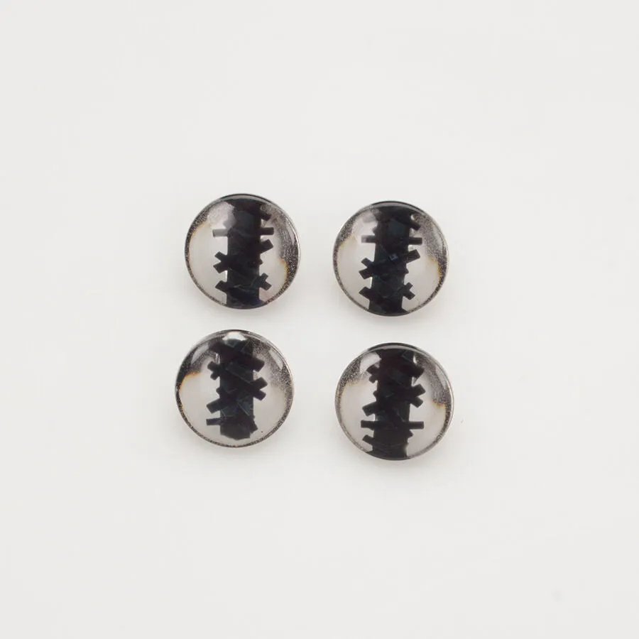 Small Blue 'Matchstick' Clear Button