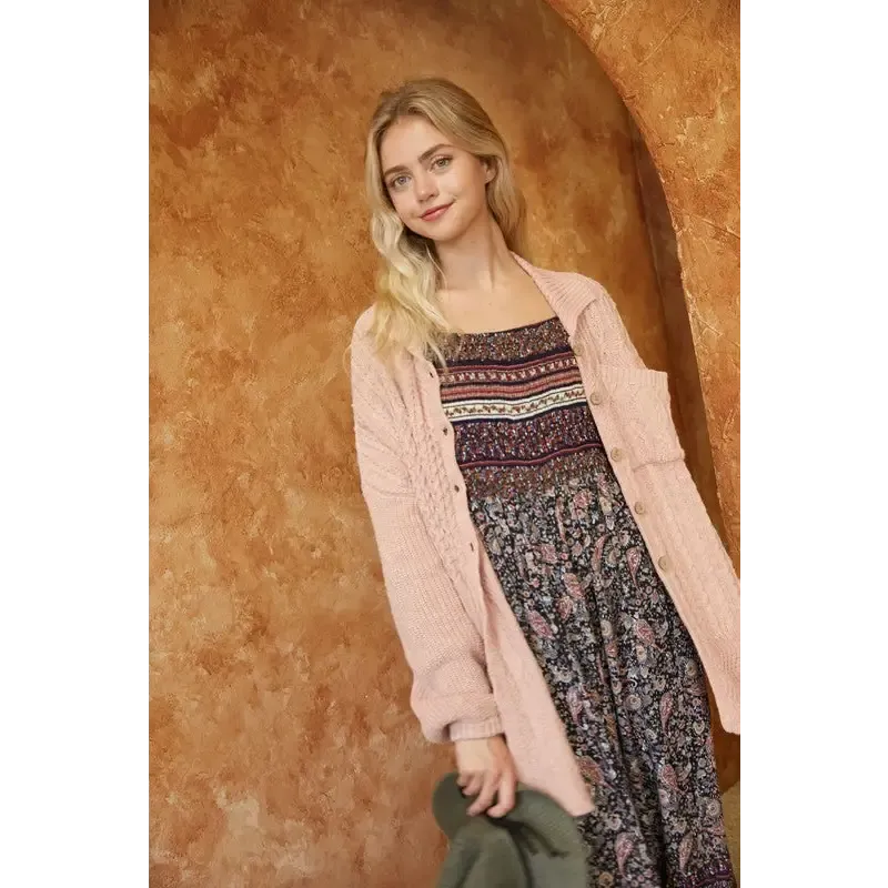 Solid Button Down Cardigan