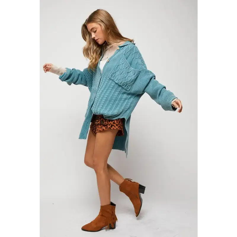 Solid Button Down Cardigan