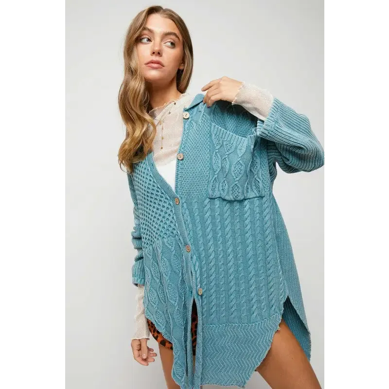 Solid Button Down Cardigan