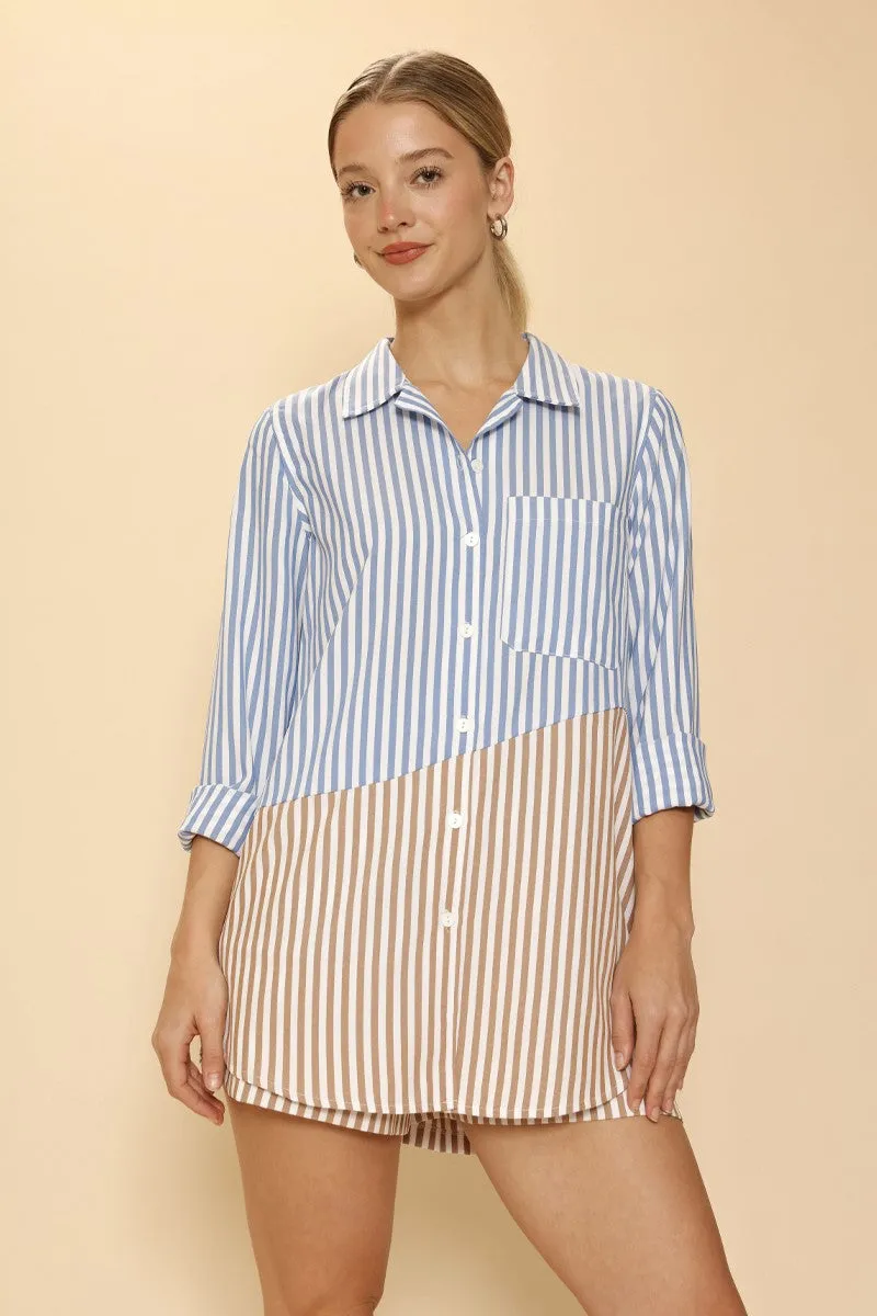Striped Oversized Button Down Shirt