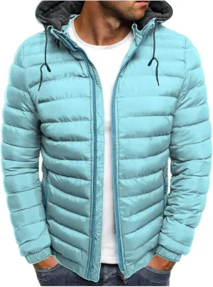 Winter Jackets for Men Lightweight Puffer Jacket Zip up Padded Coat Packable Down Jacket Quilted Insulated Jacket