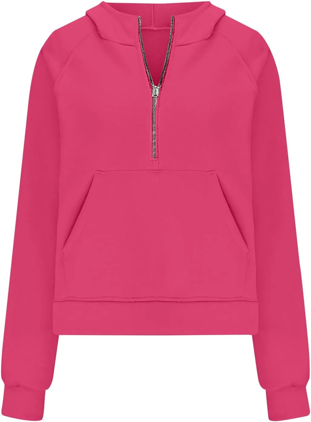 Womens Quarter Zip Up Pullover Fleece Lined Jackets Thumb Hole Cropped Hoodies Long Sleeve Pullover Sweatshirts Tops
