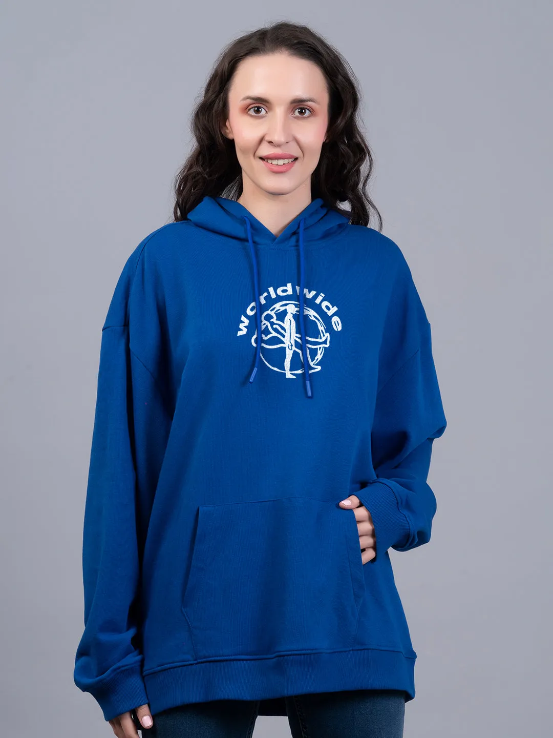 Worldwide Women Drop Shoulder Premium Terry Hoodie